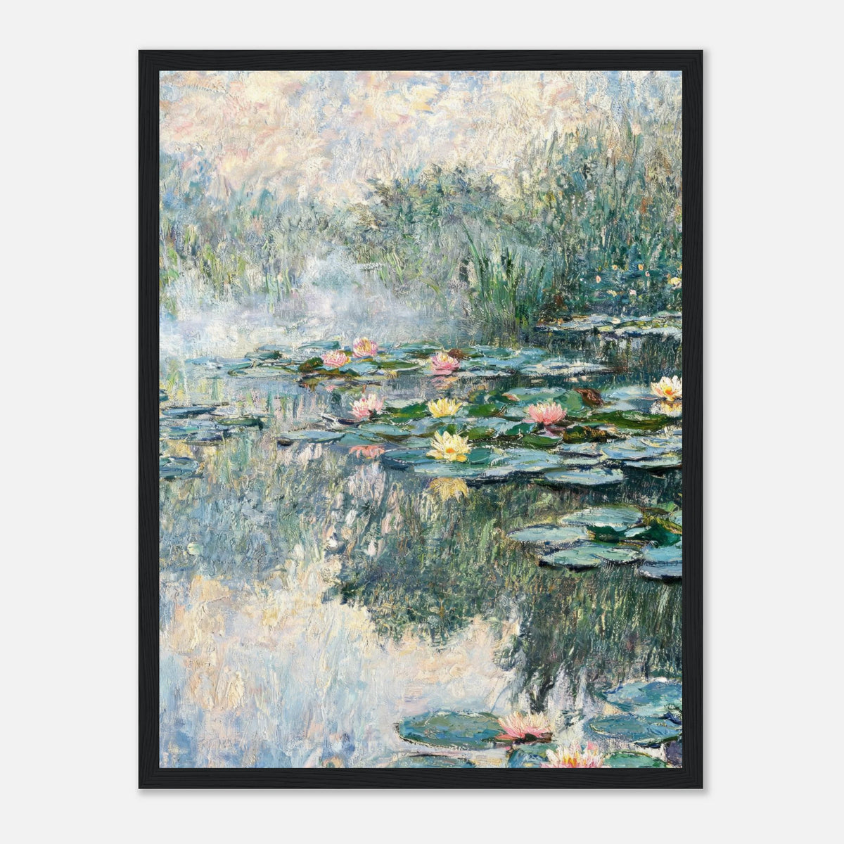 Misty Morning Water Lilies Impressionist Art Print