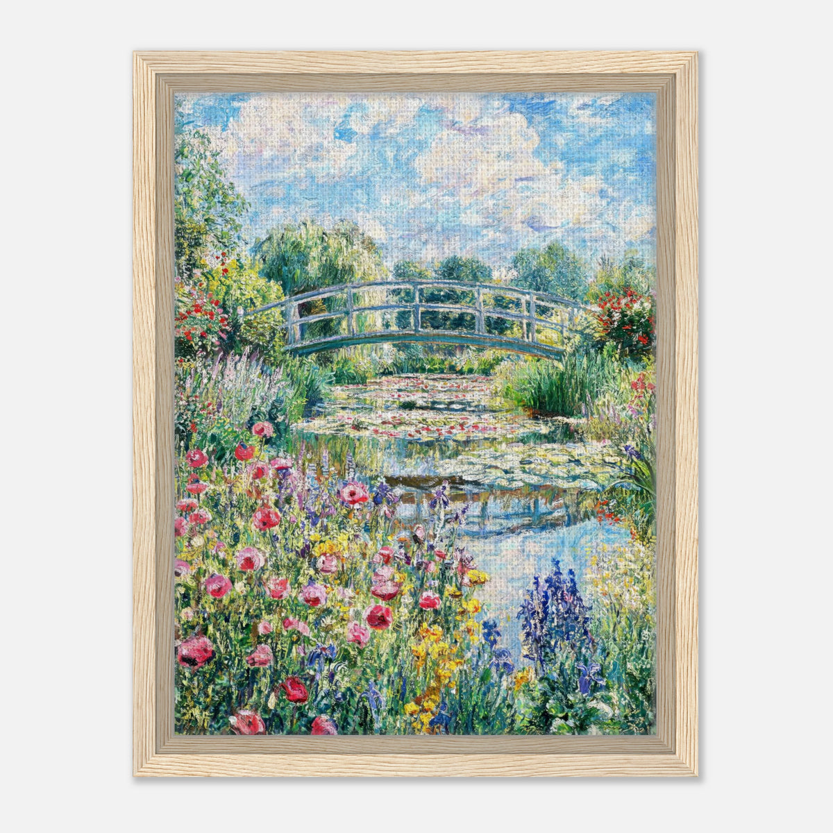Monet's Flower Garden & Japanese Bridge Impressionist Art Print