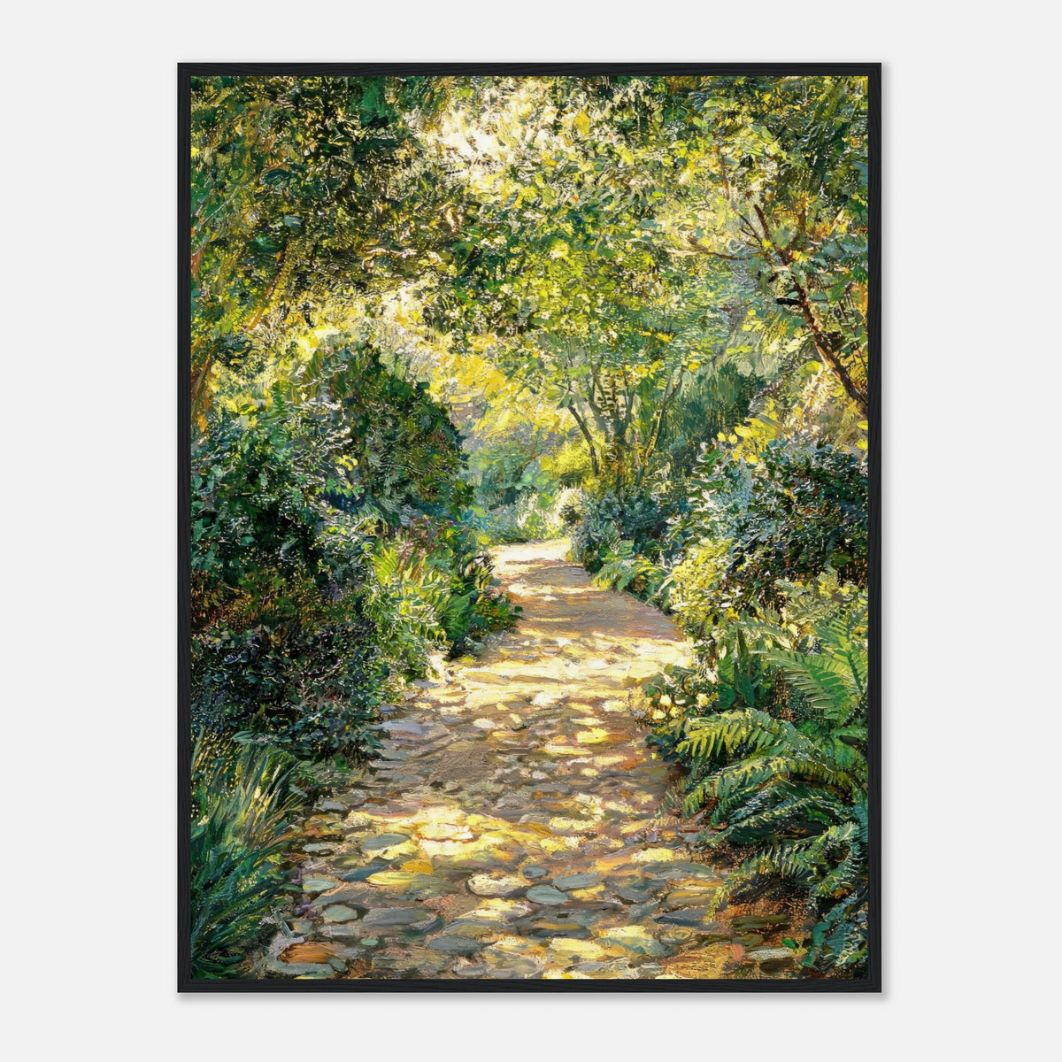 Sunlit Woodland Path Impressionist Art Print