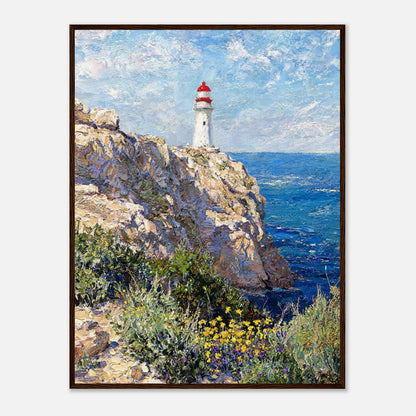 Coastal Cliff Lighthouse Coastal View Impressionist Art Print