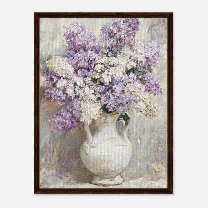 Lilac Blossoms in White Ceramic Vase Impressionist Art Print