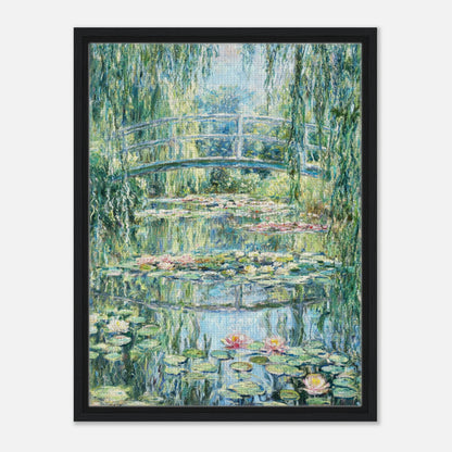 Weeping Willow & Japanese Bridge Water Lilies Impressionist Art Print