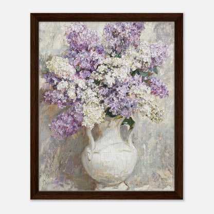 Lilac Blossoms in White Ceramic Vase Impressionist Art Print