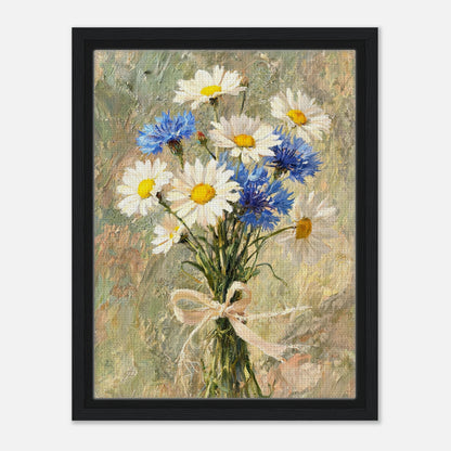Wild Daisy & Blue Cornflower Bouquet Impressionist Art Print