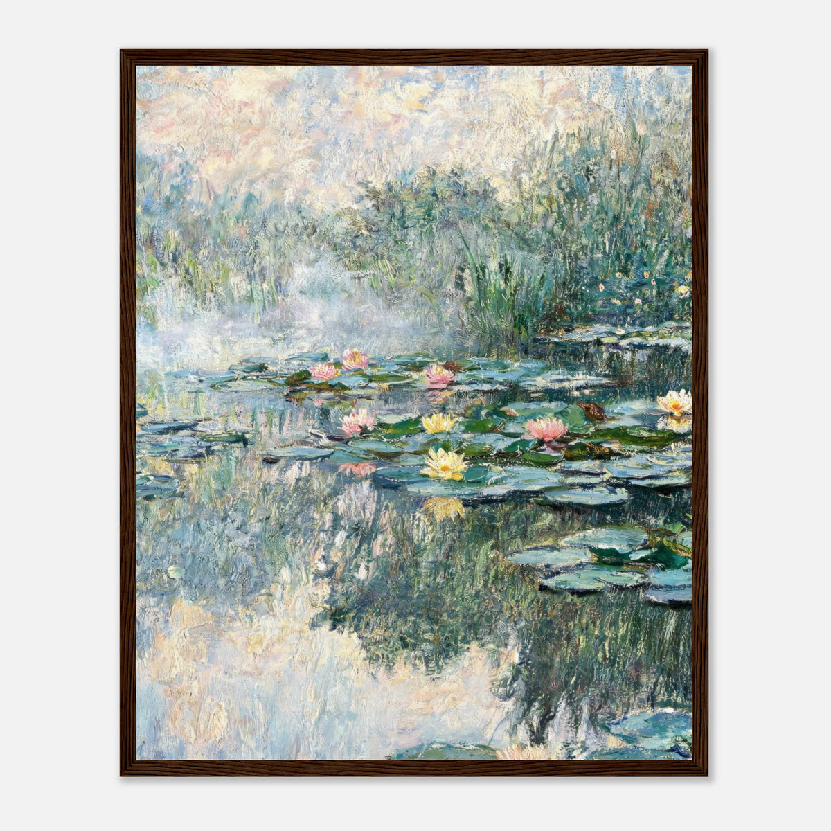 Misty Morning Water Lilies Impressionist Art Print