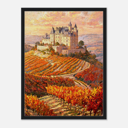 Autumn French Castle Vineyard Impressionist Art Print