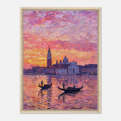 Venetian Gondolas at Sunset Impressionist Art Print