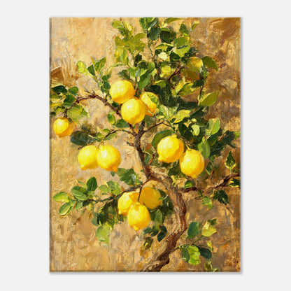 Sunlit Lemon Tree & Mediterranean Orchard Impressionist Art Print