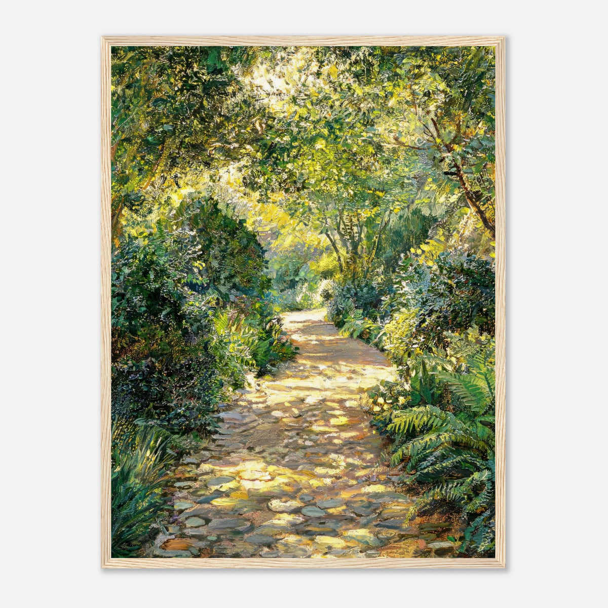 Sunlit Woodland Path Impressionist Art Print