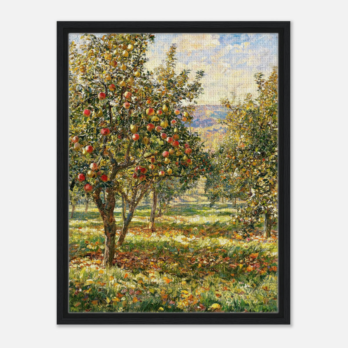 Sunlit Apple Orchard in Autumn Impressionist Art Print