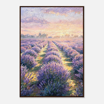 Provence Lavender Field at Sunset Impressionist Art Print