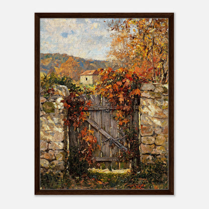Autumn Garden Gate Cottage Impressionist Art Print