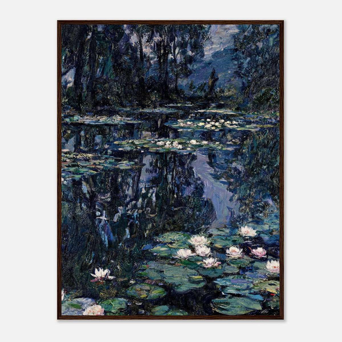 Nocturne Water Lilies & Dark Pond Impressionist Art Print