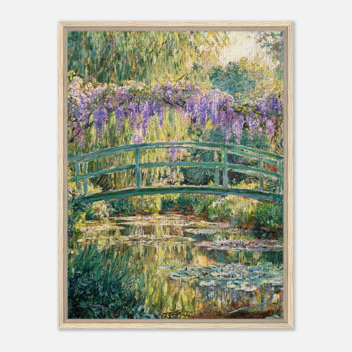 Wisteria & Japanese Bridge Impressionist Art Print