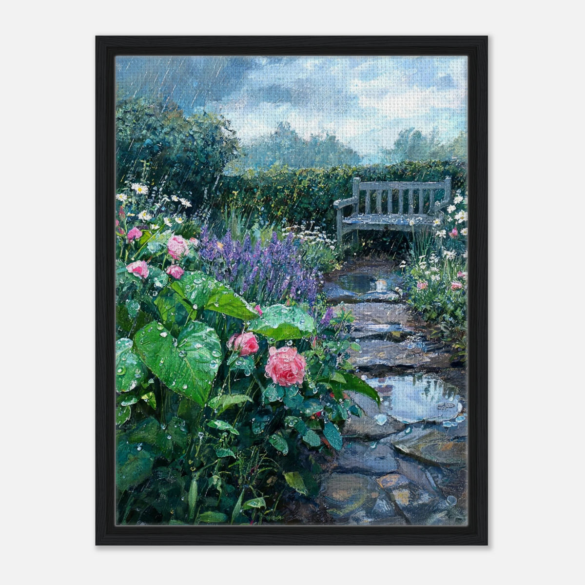 Raindrops in the Secret Garden Impressionist Art Print
