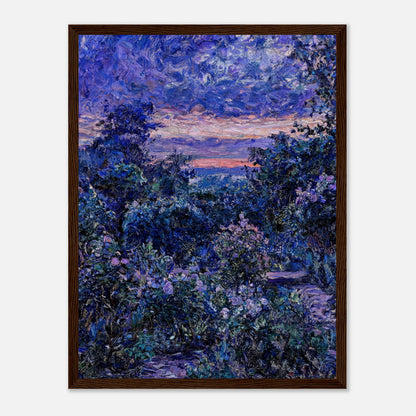 Twilight Garden & Blue Dusk Impressionist Art Print