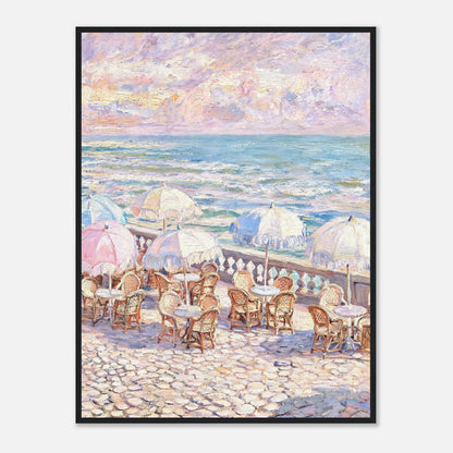 Pastel Seaside Cafe Impressionist Art Print