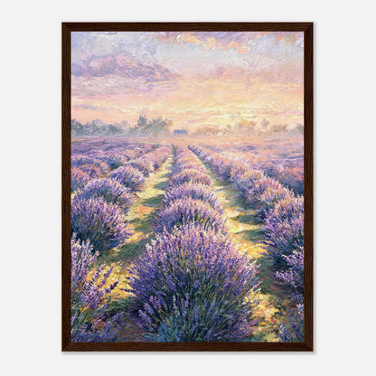 Provence Lavender Field at Sunset Impressionist Art Print