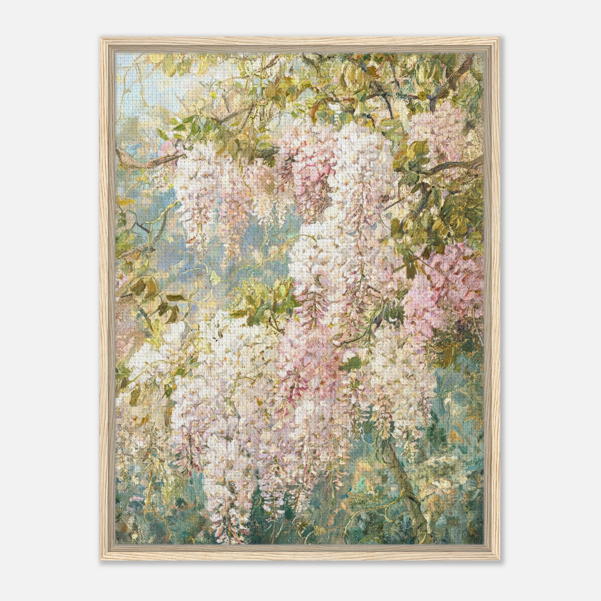 Cascading Wisteria Blossoms Impressionist Art Print
