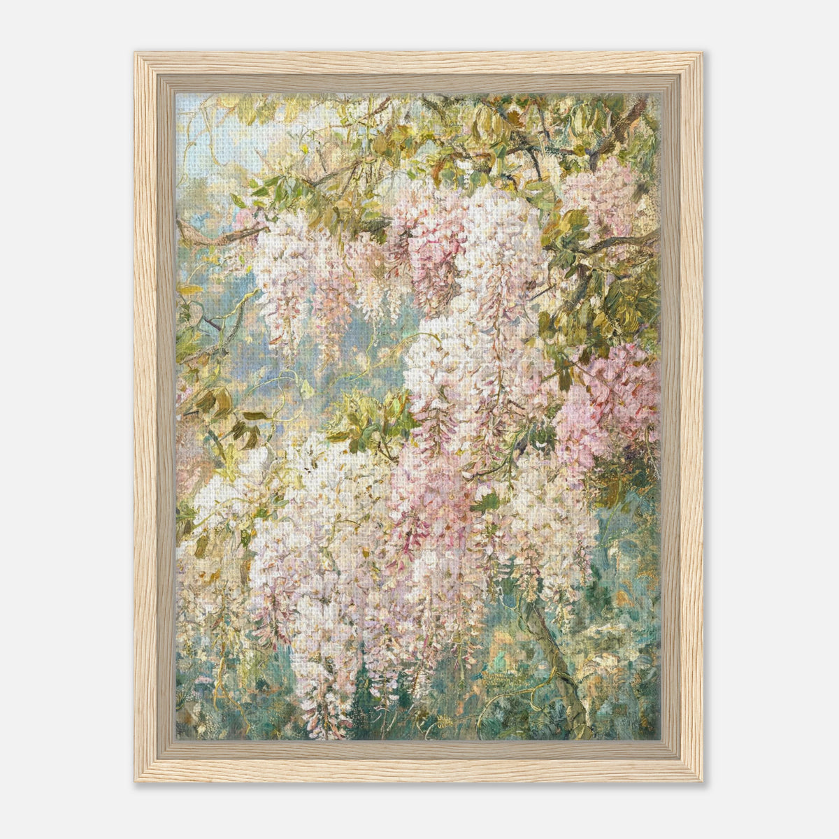 Cascading Wisteria Blossoms Impressionist Art Print