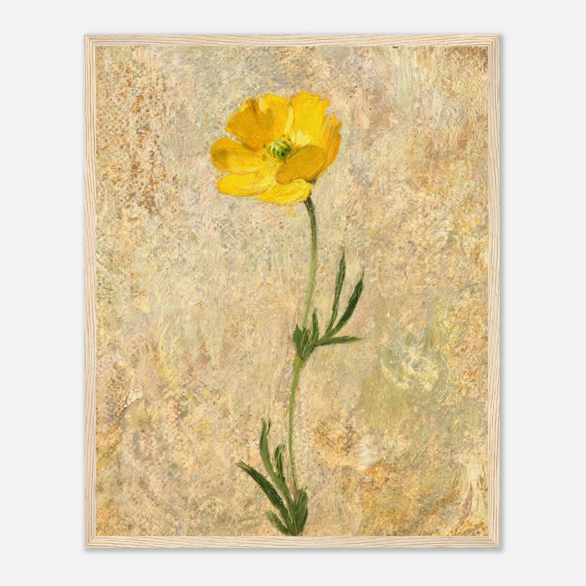 Solitary Yellow Wildflower Impressionist Art Print
