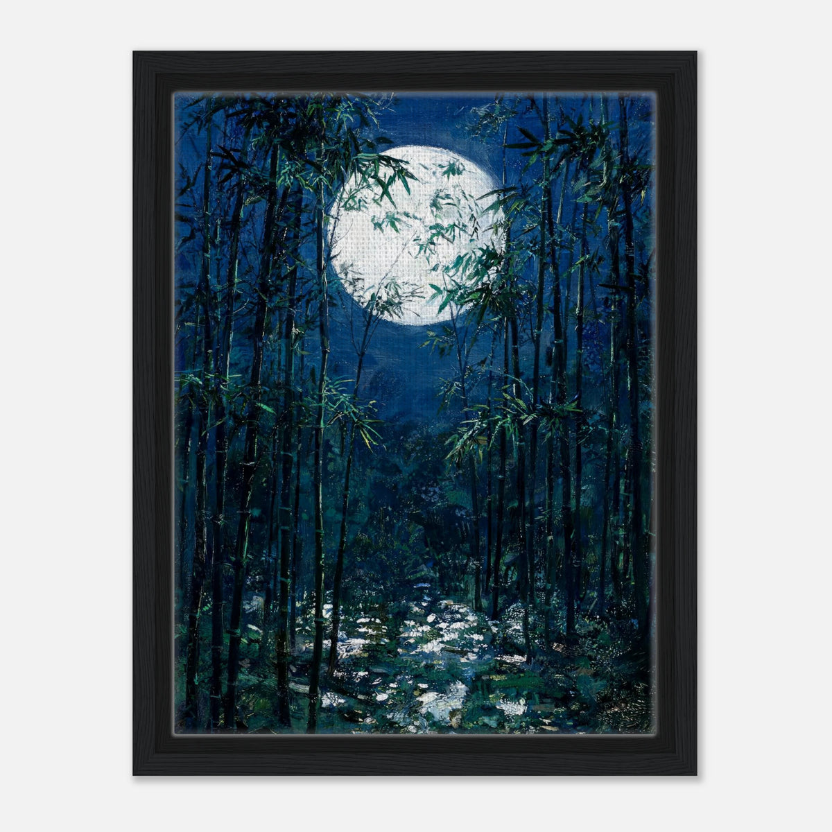 Moonlit Bamboo Forest Impressionist Art Print