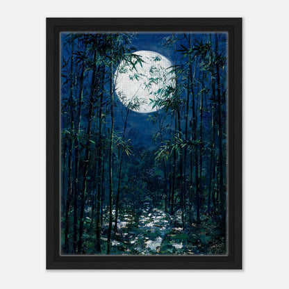 Moonlit Bamboo Forest Impressionist Art Print