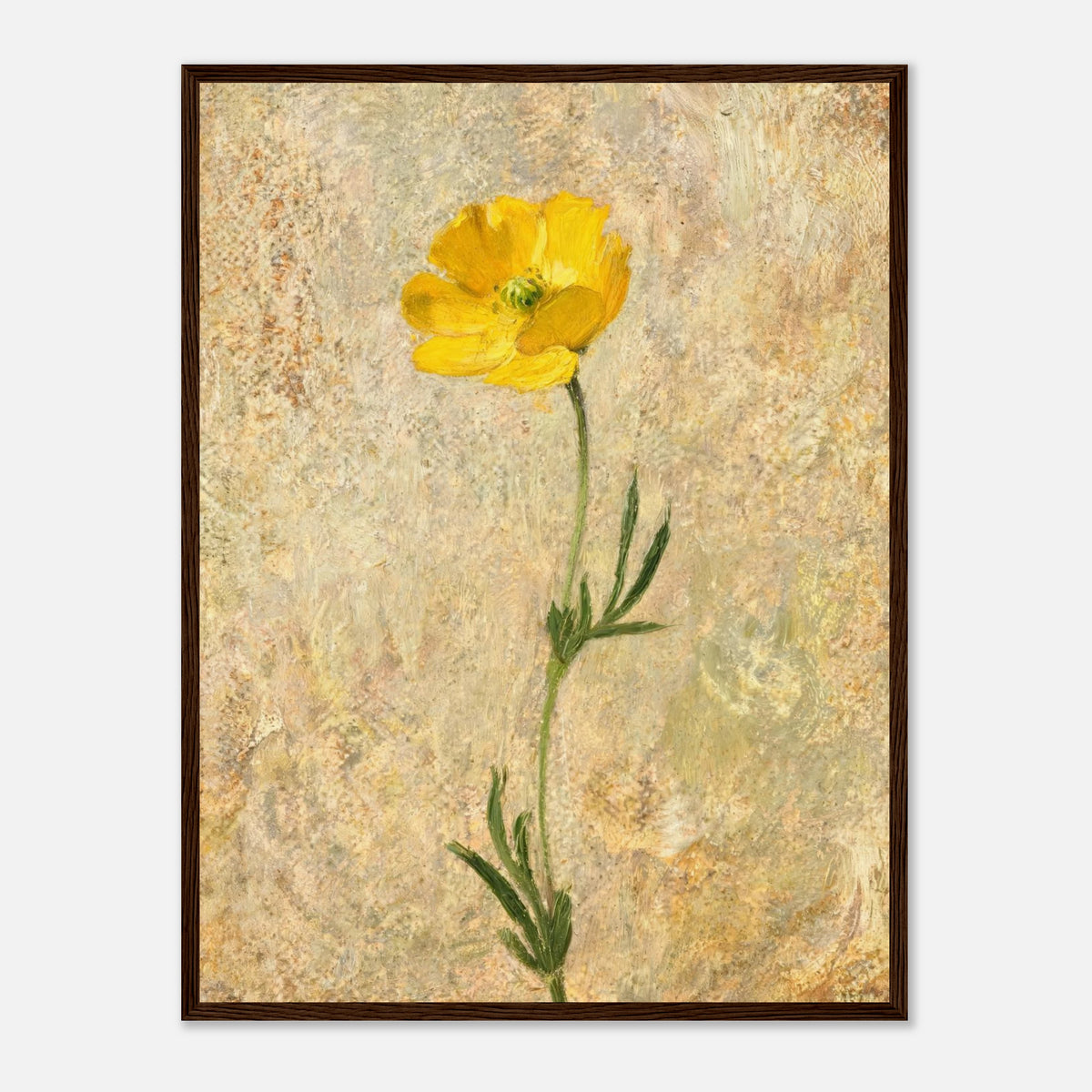 Solitary Yellow Wildflower Impressionist Art Print