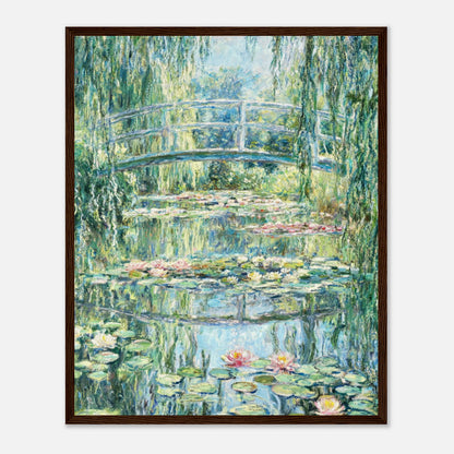 Weeping Willow & Japanese Bridge Water Lilies Impressionist Art Print