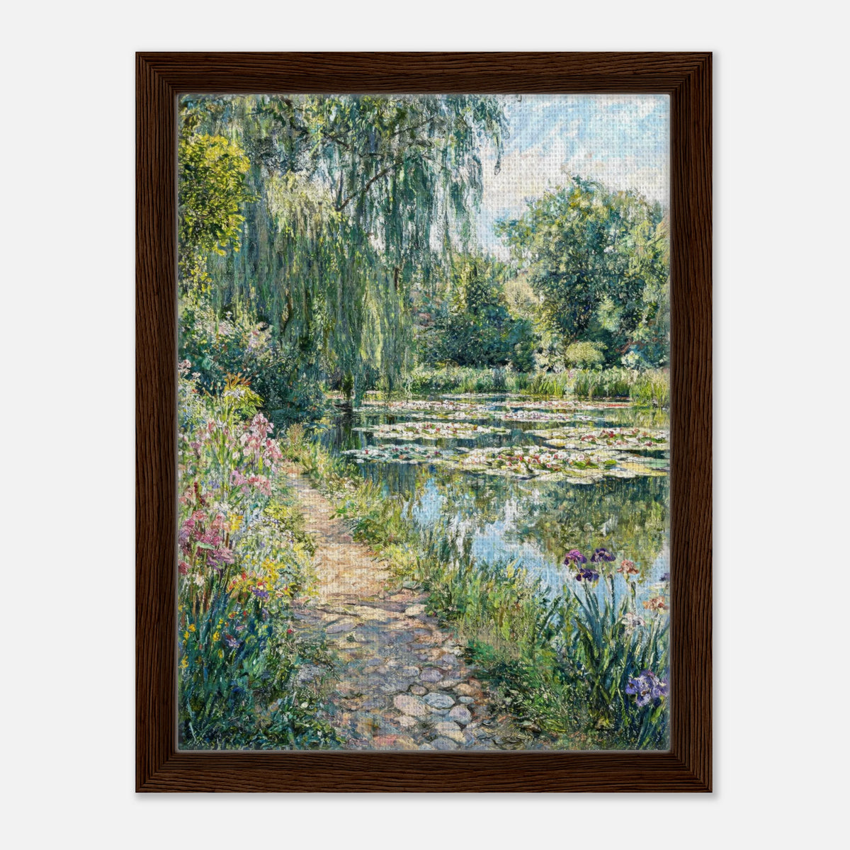 Giverny Garden Path & Water Lilies Impressionist Art Print