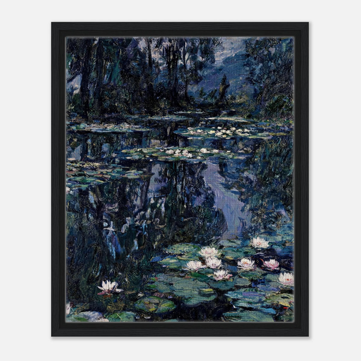 Nocturne Water Lilies & Dark Pond Impressionist Art Print
