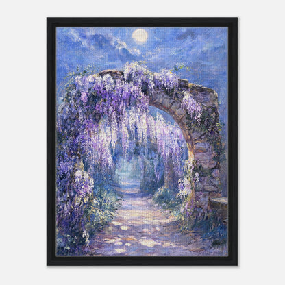 Moonlit Wisteria Stone Arch Impressionist Art Print