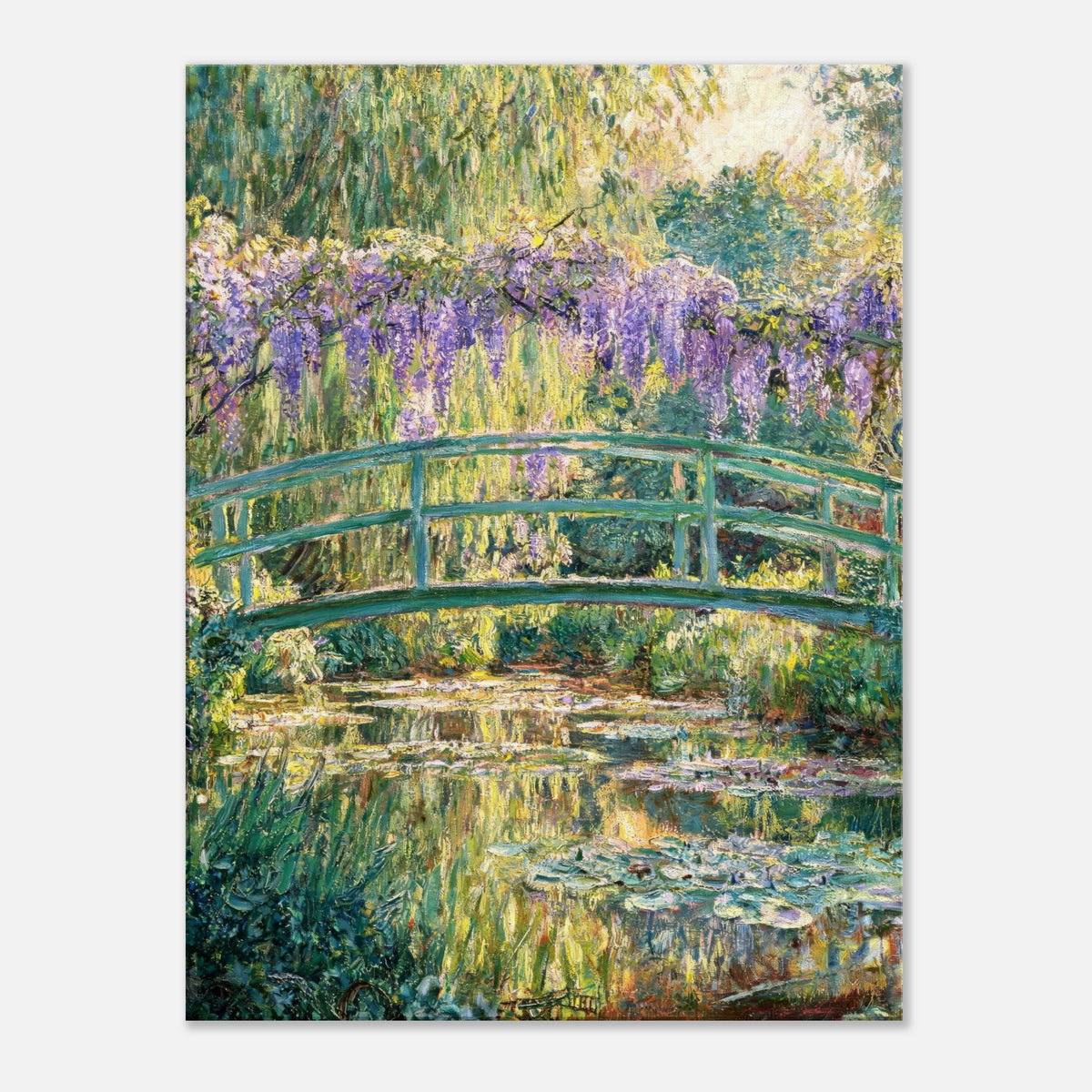 Wisteria & Japanese Bridge Impressionist Art Print