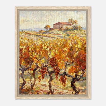 Tuscan Vineyard in Autumn Impressionist Art Print