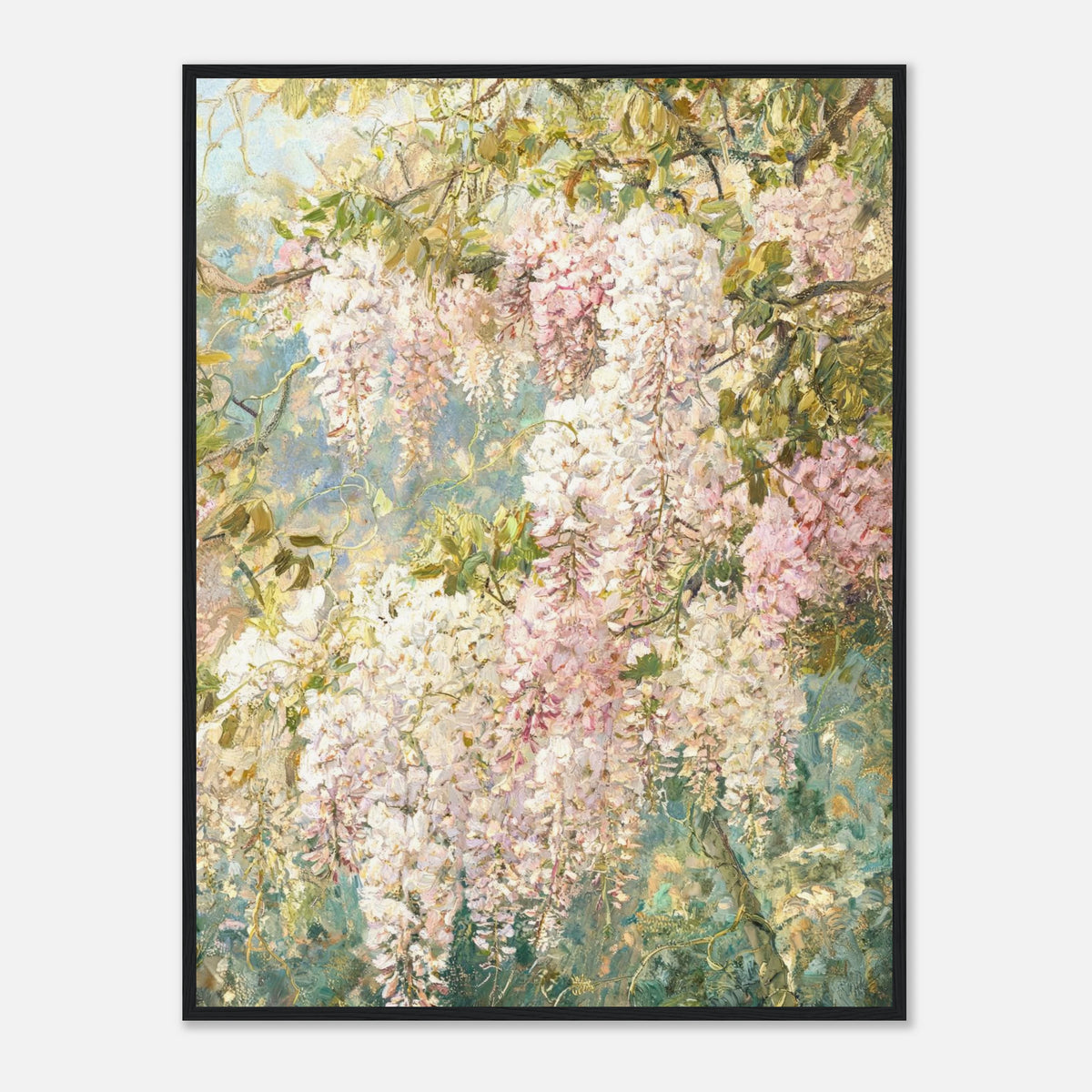 Cascading Wisteria Blossoms Impressionist Art Print
