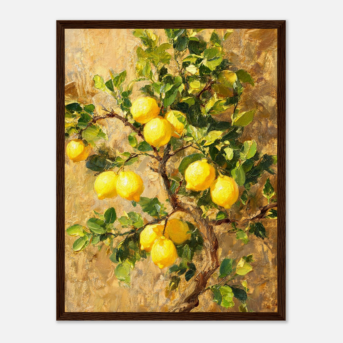 Sunlit Lemon Tree & Mediterranean Orchard Impressionist Art Print