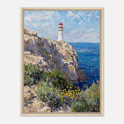 Coastal Cliff Lighthouse Coastal View Impressionist Art Print
