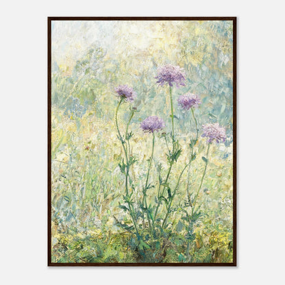 Wild Purple Blossoms in Sunlit Meadow Impressionist Art Print