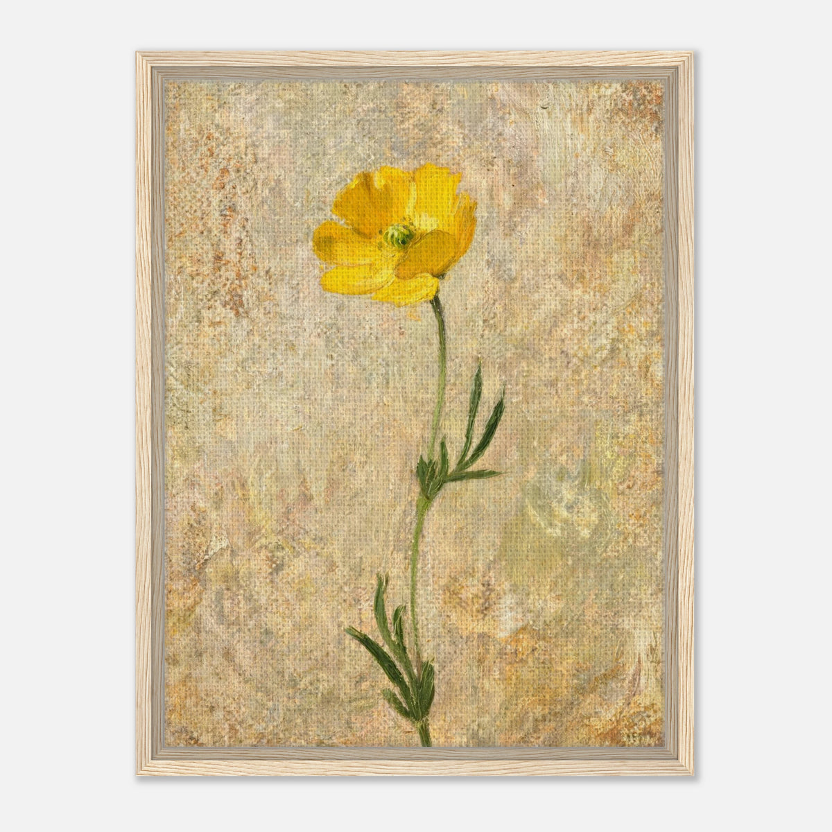 Solitary Yellow Wildflower Impressionist Art Print