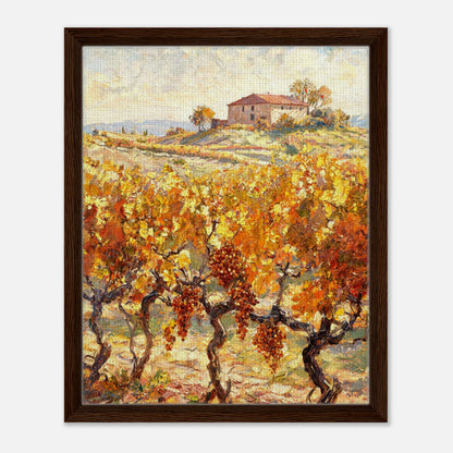 Tuscan Vineyard in Autumn Impressionist Art Print