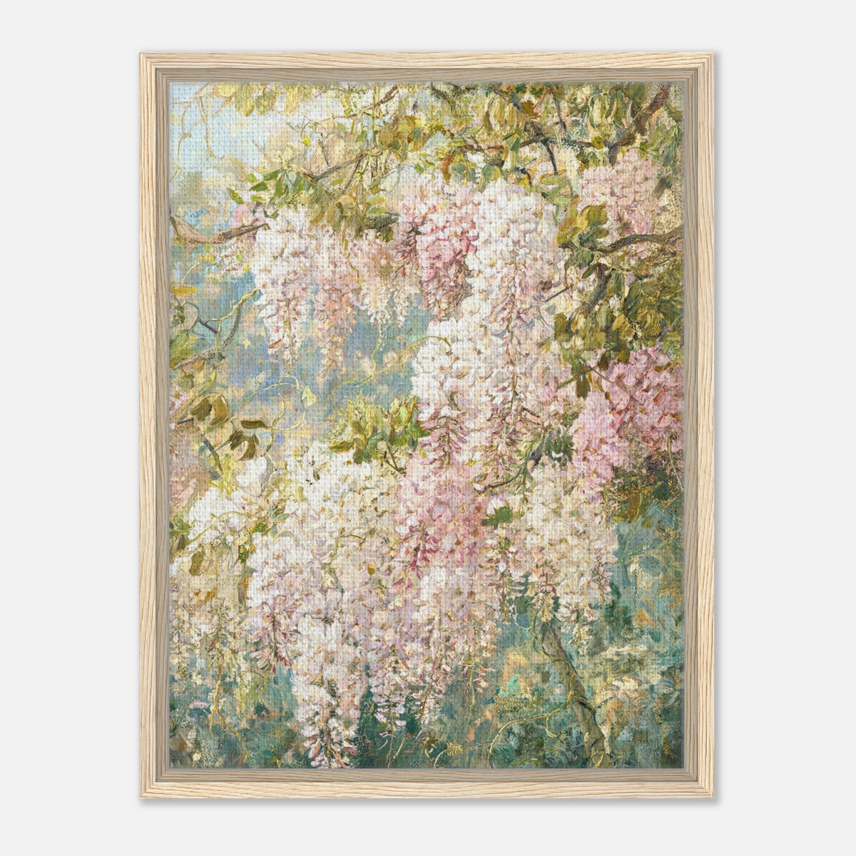 Cascading Wisteria Blossoms Impressionist Art Print
