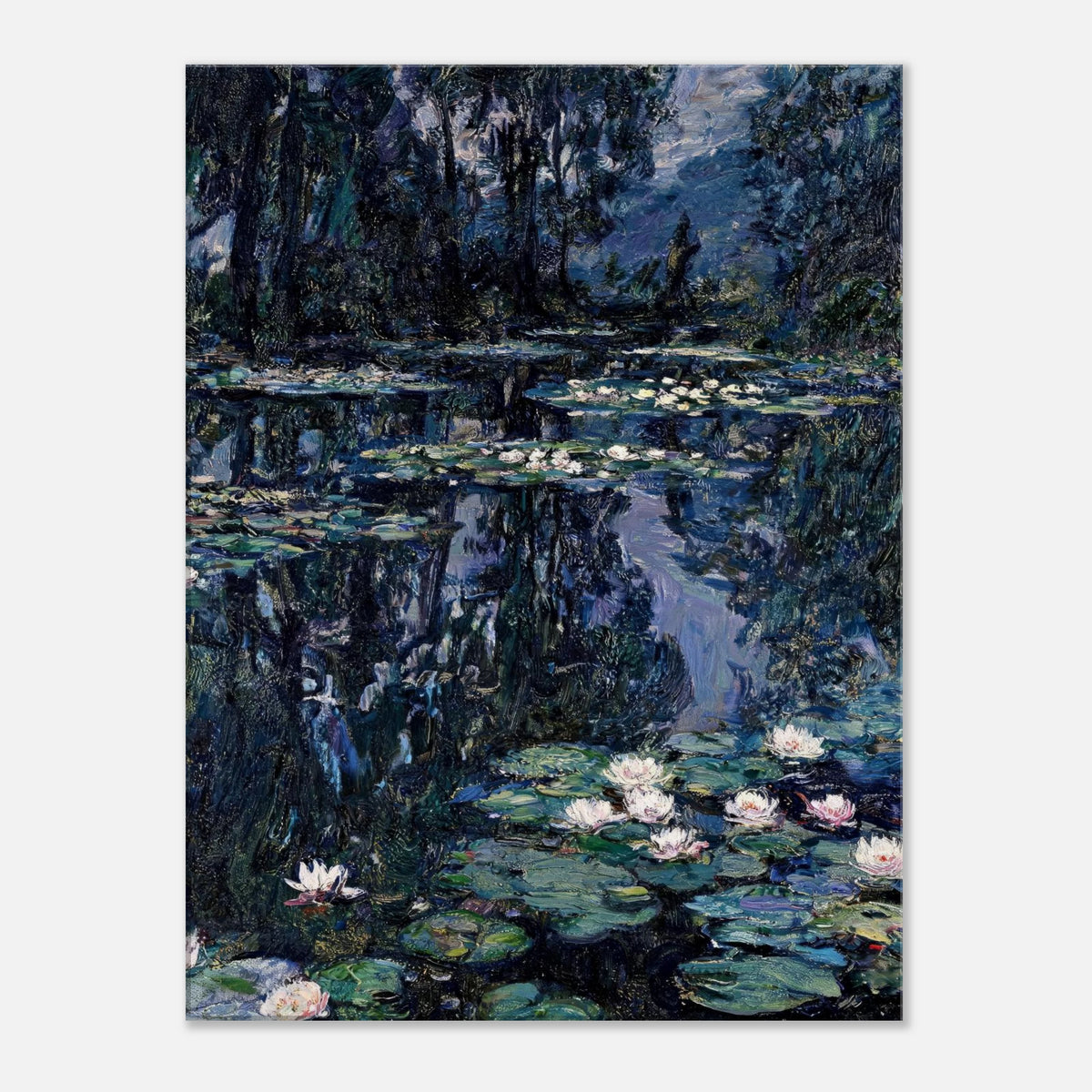 Nocturne Water Lilies & Dark Pond Impressionist Art Print