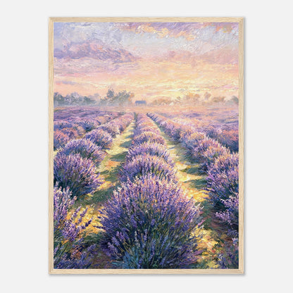 Provence Lavender Field at Sunset Impressionist Art Print