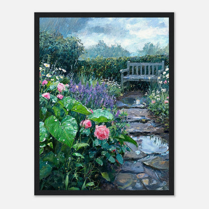 Raindrops in the Secret Garden Impressionist Art Print