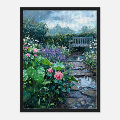 Raindrops in the Secret Garden Impressionist Art Print