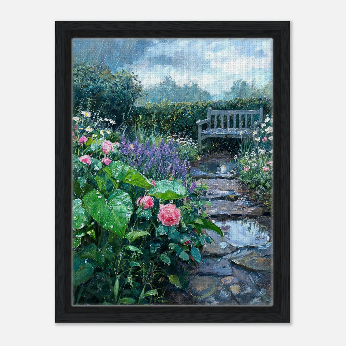 Raindrops in the Secret Garden Impressionist Art Print