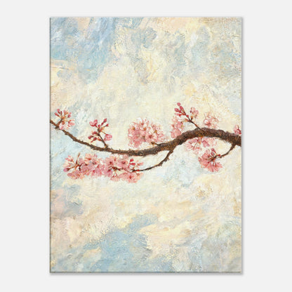Blossoming Cherry Branch & Pastel Sky Impressionist Art Print