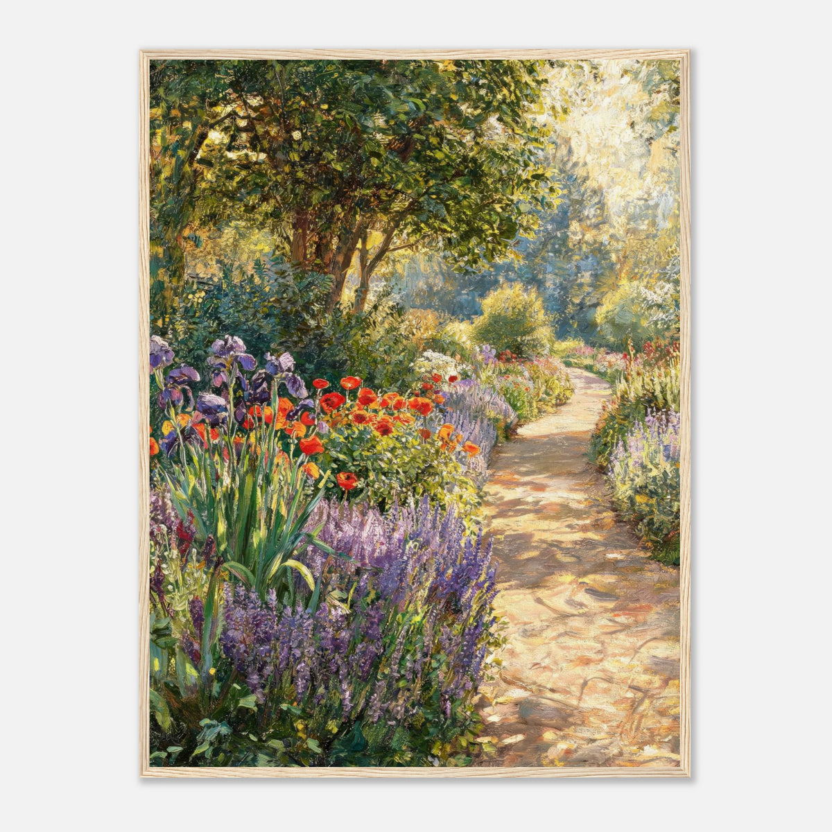 Sunlit Secret Garden Path Impressionist Art Print