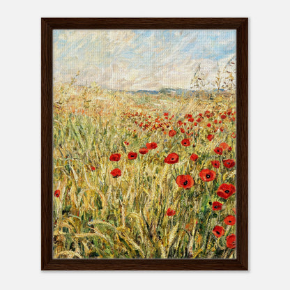 Golden Meadow & Red Poppies Impressionist Art Print