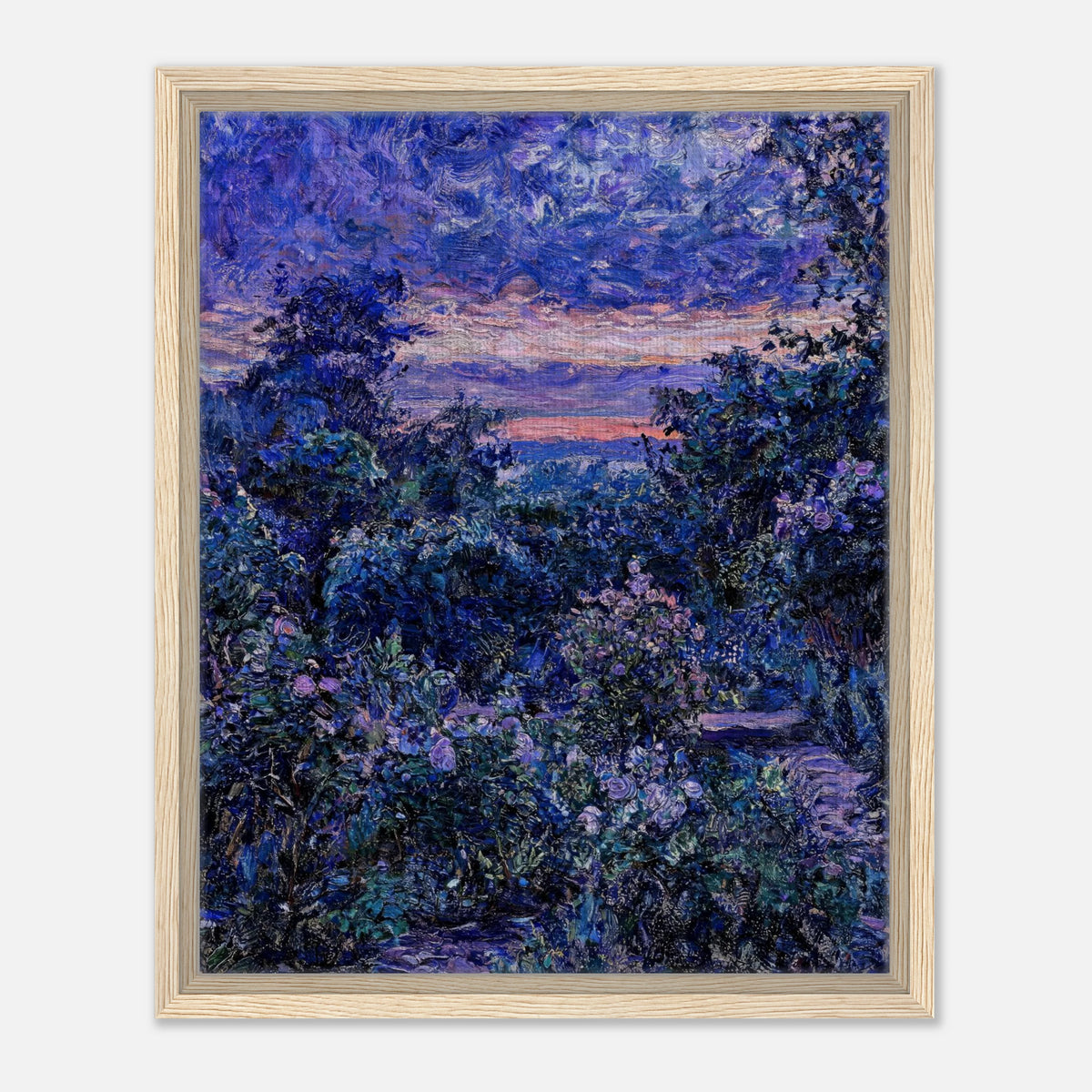 Twilight Garden & Blue Dusk Impressionist Art Print